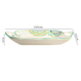 Lemon Tree Blue Ceramic Matte Finish Rectangular Platter with Dual Handle – Stylish Serveware for Snacks & Desserts